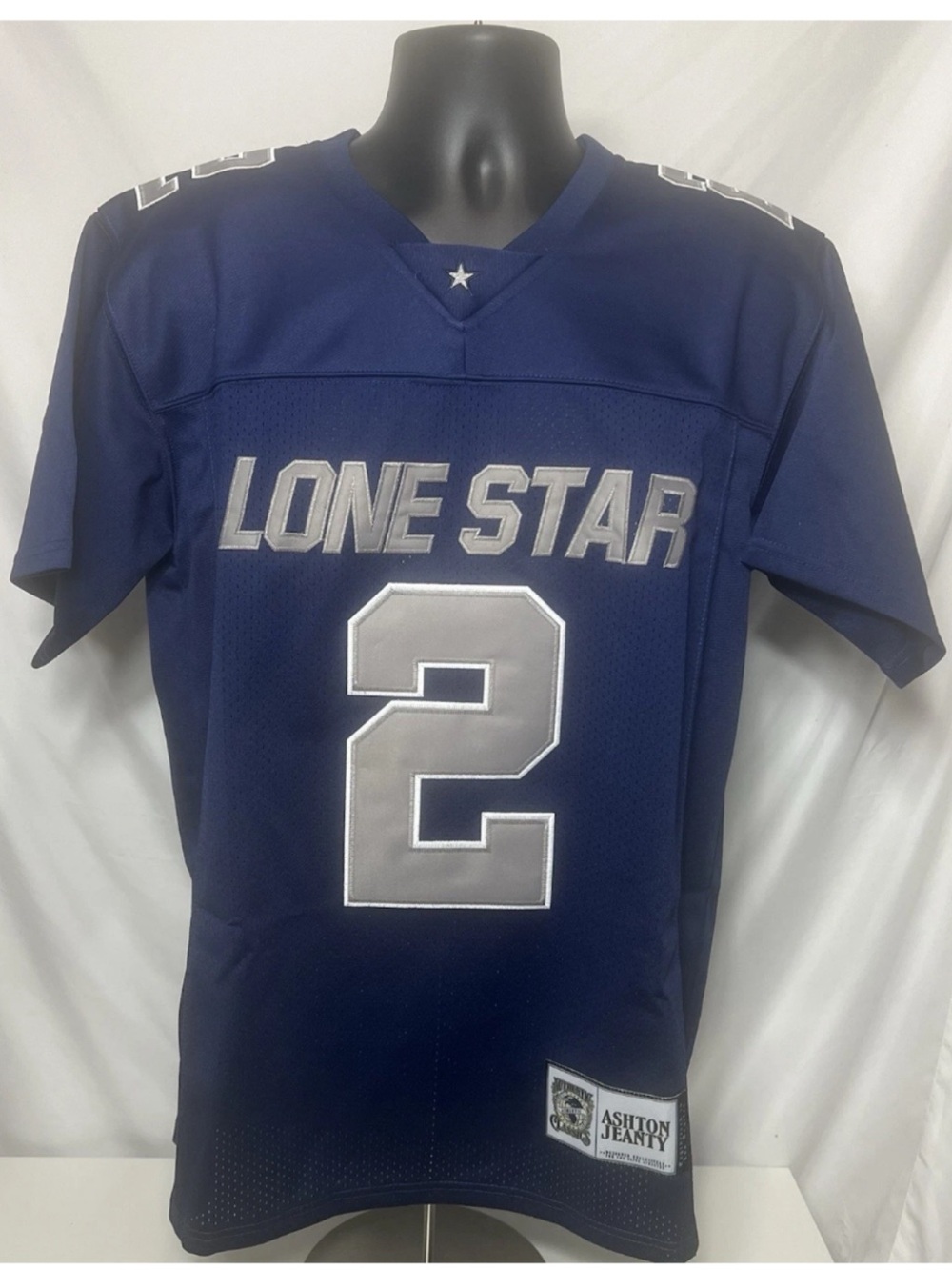 HEADGEAR ASHTON JEANTY LONG STAR HIGH SCHOOL FOOTBALL JERSEY (NAVY) #2 Size L